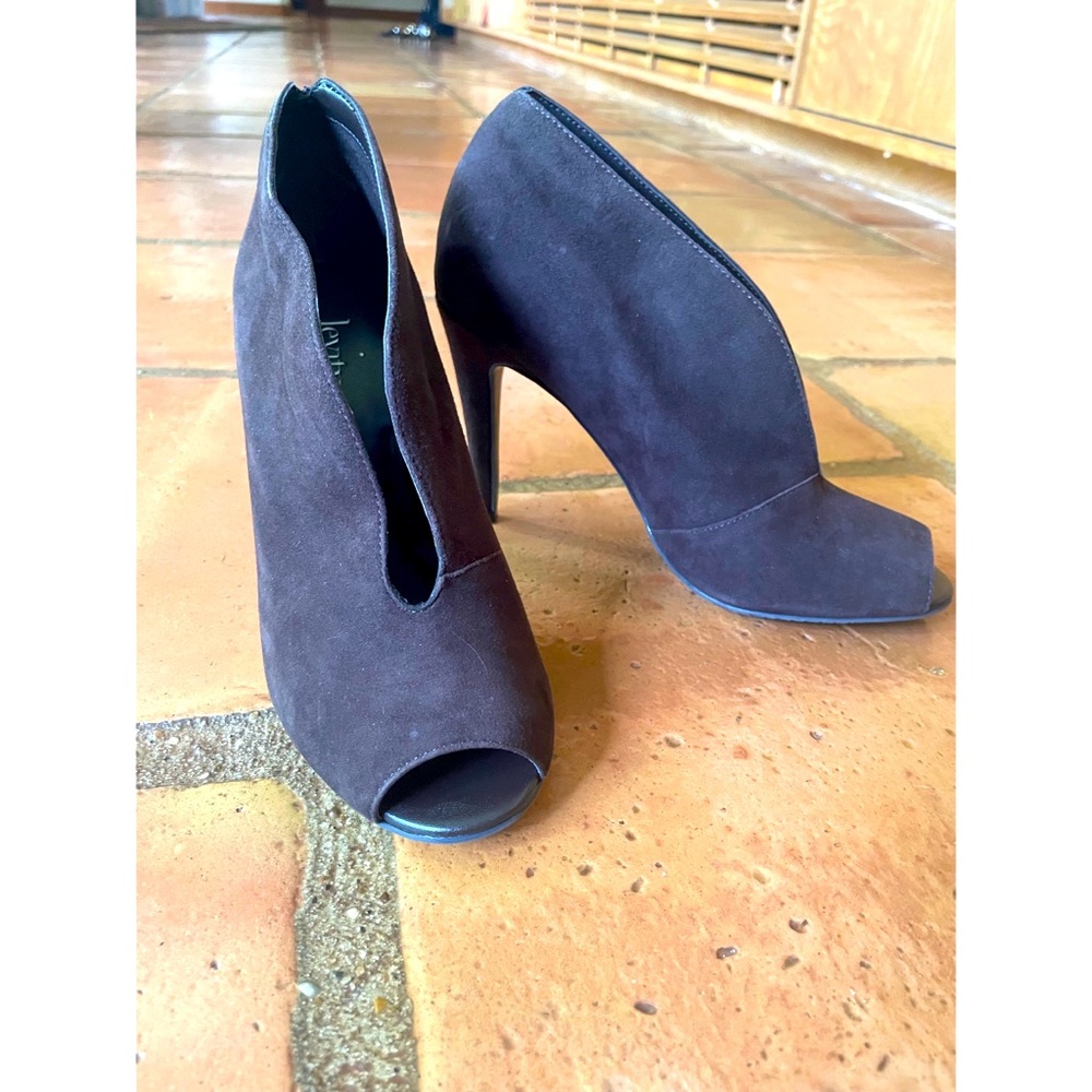 levity Peep Toe Brown Booties
